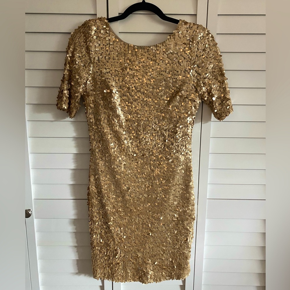 Gold Sequin Party Dress